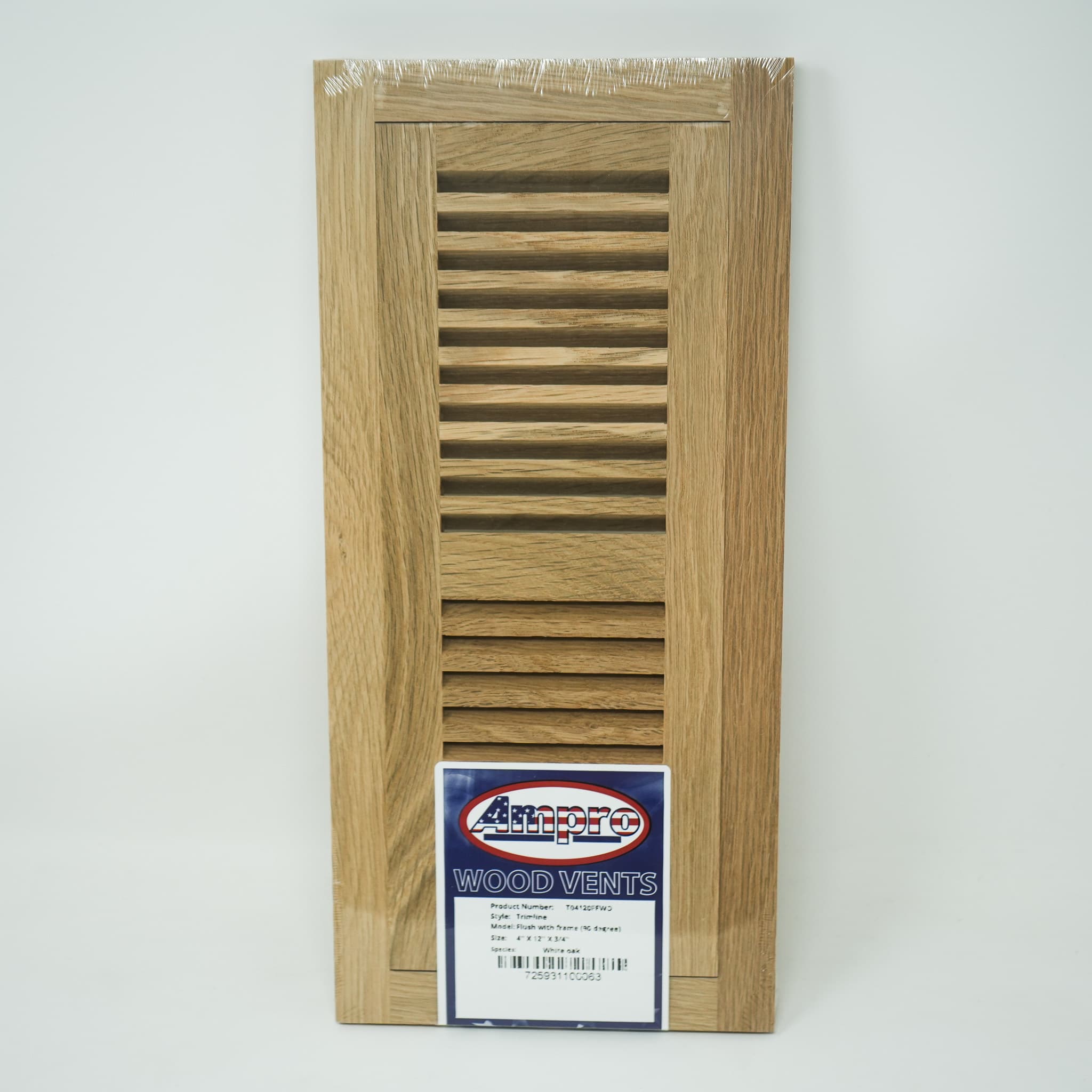 Trimline Vent - 4" x 12" White Oak Flush - Image 1