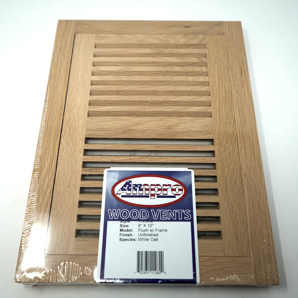Trimline Vent - 6" x 10" White Oak Flush - Image 1