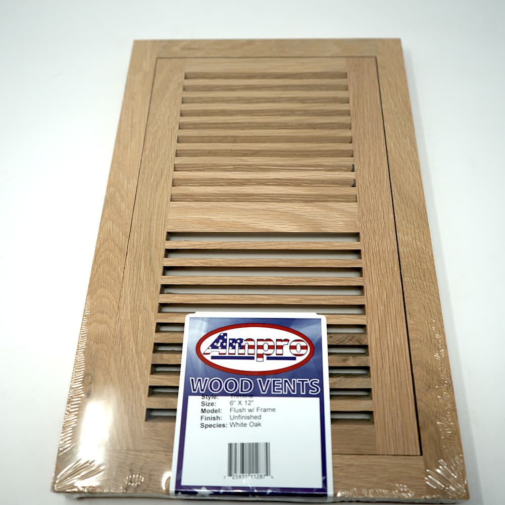 Trimline Vent - 6" x 12" White Oak Flush - Image 1