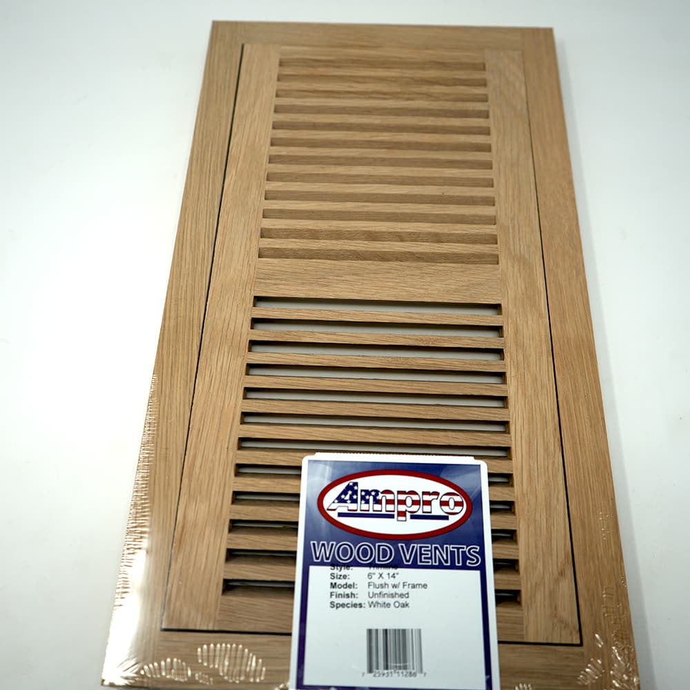 Trimline Vent - 6" x 14" White Oak Flush - Image 1
