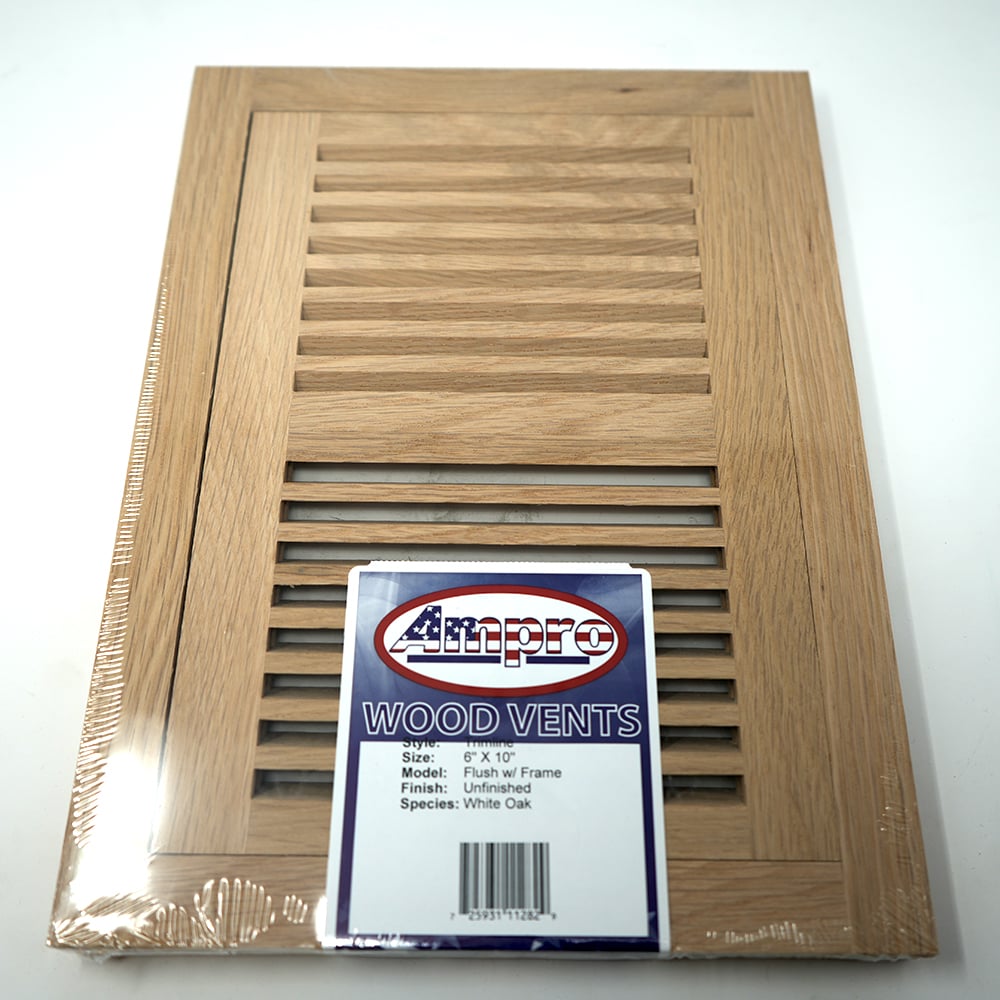 Trimline Vent - 6" x 10" White Oak Flush