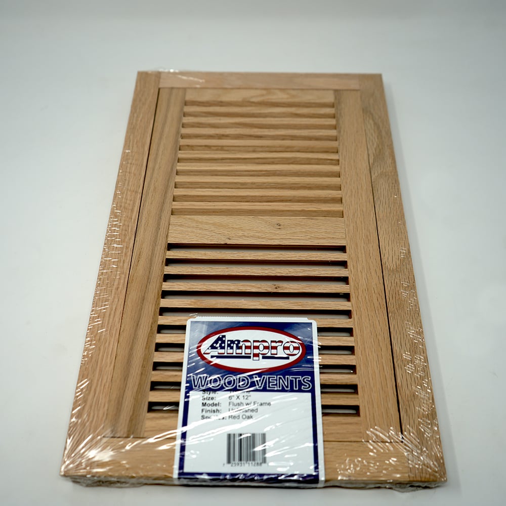 Trimline Vent - 6" x 12" Red Oak Flush