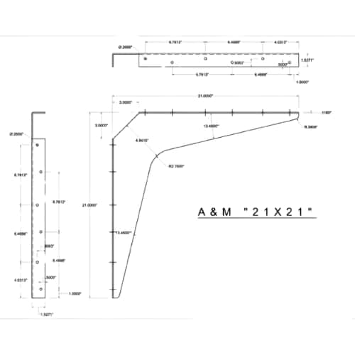 BRACKET-21X21-BRUSHED ALUMINUM thumbnail 2