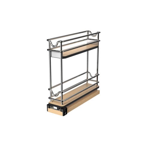 Rev-A-Shelf - 3in Two-Tier Narrow Wire Wall Upright Pullout - Ball Bearing - Steel - 5WU2-3N1-1