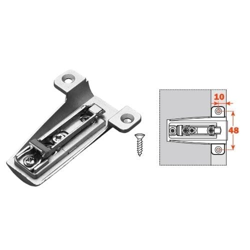 BAM3R09 - Baseplate -  0mm - Steel/Cast - Wood Screw - Clip On - Face Frame - Nickel Finish - Salice