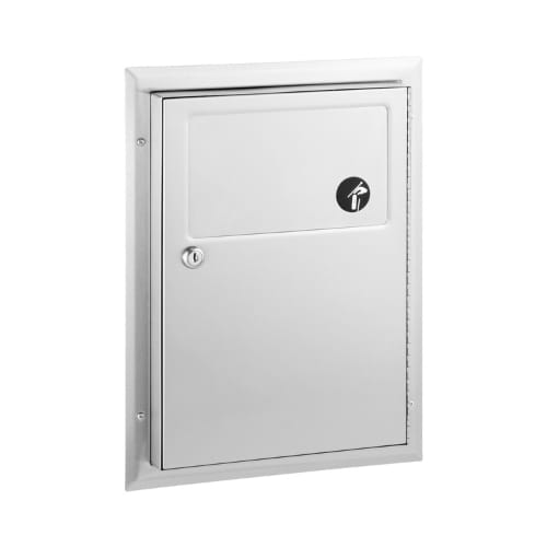 B-354 - Commercial Sanitary Napkin Disposal - Partition Mounted - Stainless Steel