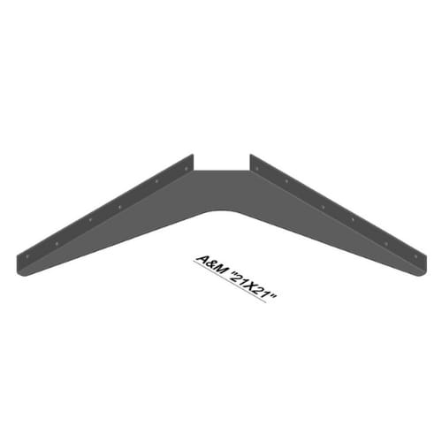 21 inch x 21 inch - Work Station Bracket - Brushed Aluminum - A and M Hardware