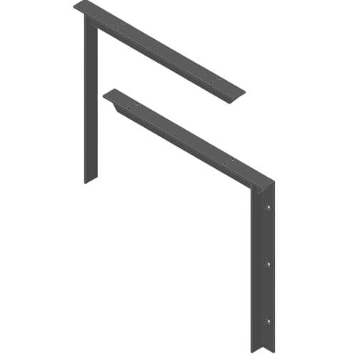 12 inch - Concealed Bracket - Black - A and M Hardware