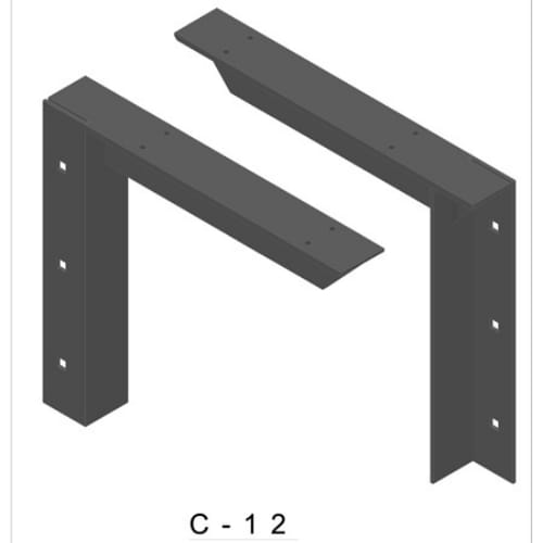 12 inch - Concealed Bracket - Gray - A and M Hardware