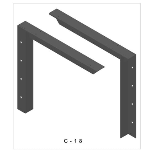 18 inch - Concealed Bracket - Black - A and M Hardware