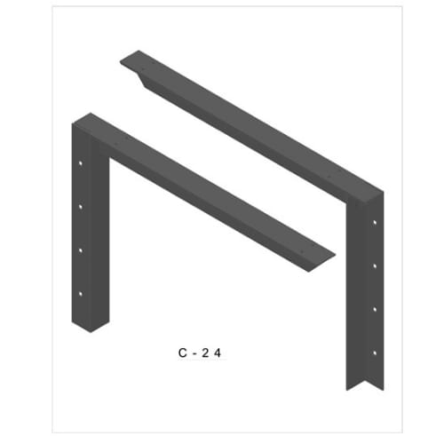 24 inch - Concealed Bracket - Gray - A and M Hardware