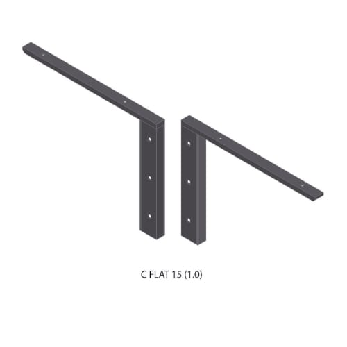 15 inch - Concealed Flat Bracket- Black - A and M Hardware