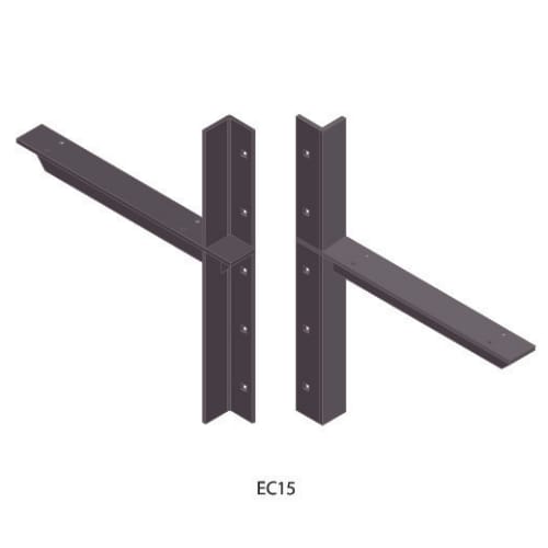 15 inch - Extended Concealed Bracket - Black - A and M Hardware