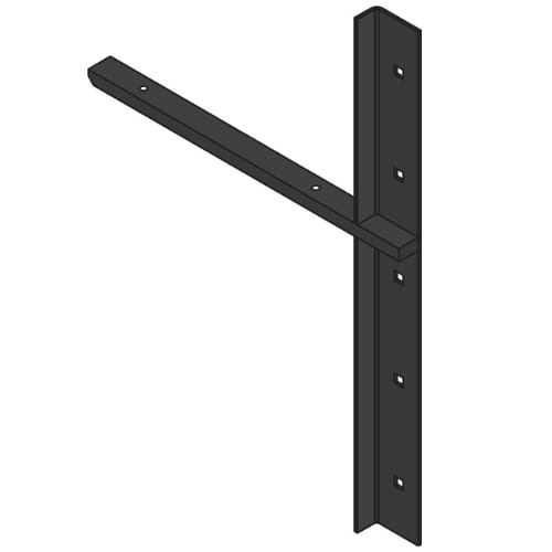 12 inch - Extended Concealed Flat Bracket - 1.0 - Black - A and M Hardware
