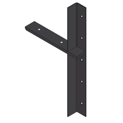 9 inch - Extended Concealed Flat Bracket - 2.0 - Black - A and M Hardware