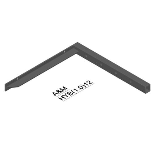 12 inch - Hybrid Bracket - Black - A and M Hardware
