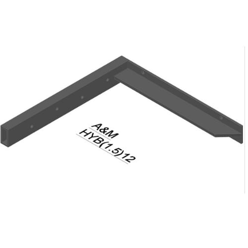 12 inch - Hybrid Bracket - Black - A and M Hardware