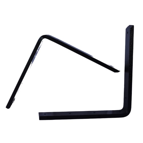 12 inch - Surface Mounted Flat Bracket - Black - A and M Hardware