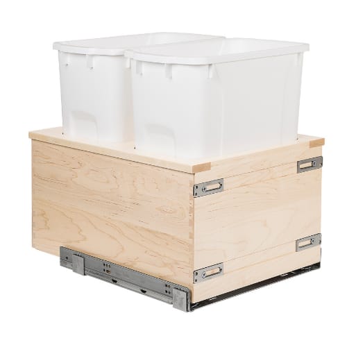 CASBM175-34PF-MVTO - Double Waste Unit - Bottom Mount - 18 inch Minimum Cabinet Opening Width - Touch to Open - Cascade Series