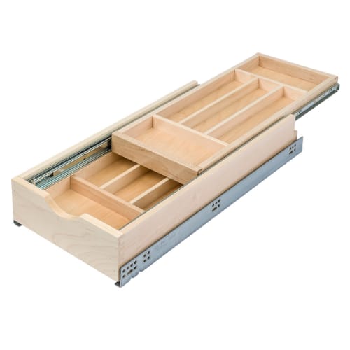 DTIER115PF - Double Tier Silverware Drawer - 12 inch x 21 inch x 4.75 inch - Prefinished Maple