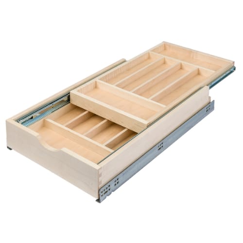 DTIER145PF - Double Tier Silverware Drawer - 15 inch x 21 inch x 4.75 inch - Prefinished Maple