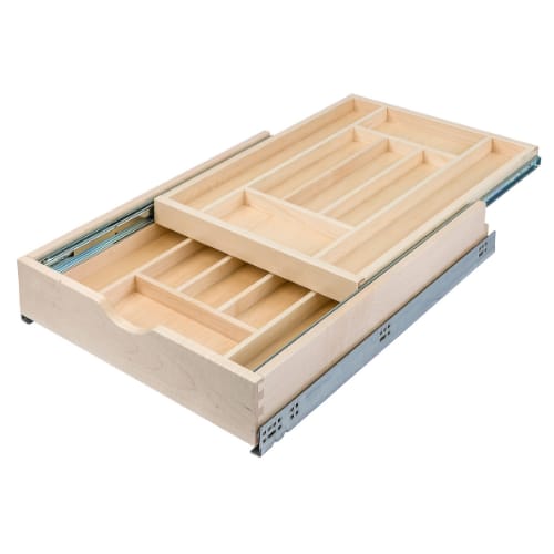 DTIER175PF - Double Tier Silverware Drawer - 18 inch x 21 inch x 4.75 inch - Prefinished Maple