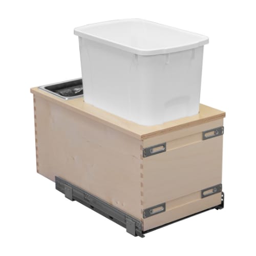 EDGBM110-50PF - Single Waste Unit - 50qt White Bin - Bottom Mount - 12 inch Minimum Cabinet Opening Width - Edge Series