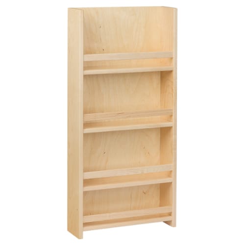 SRAS12PF - Spice Rack - Door Mount - Prefinished Maple - 12 inch x 3.25 inch x 25.5 inch