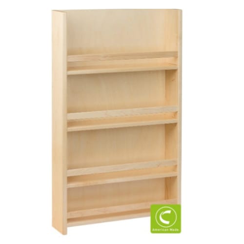 SRAS15PF - Spice Rack - Door Mount - Prefinished Maple - 15 inch x 3.25 inch x 25.5 inch