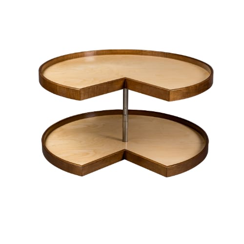 WCCCON28PCPF - Lazy Susan - 28 inch Pie Cut - 2 Shelf Set with Hardware - Prefinished Walnut Stain - Walnut Creek Series