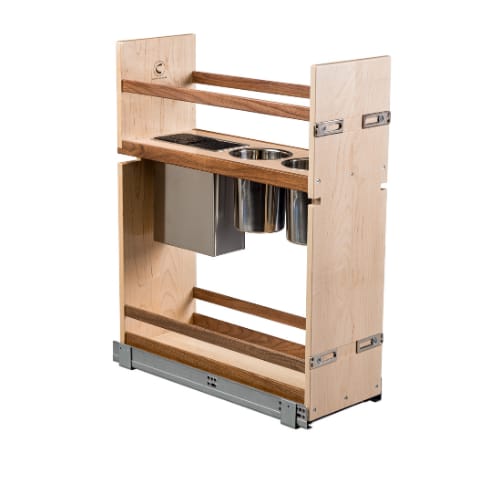 WCCKBI85PF - Canister Organizer - 2 Canisters and Knife Block Insert - 8 7/8 inch x 21.5 inch x 26.75 inch - Prefinished Maple - Walnut Creek Series