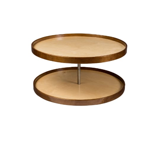 WCCMAG28FRPF - Lazy Susan - 28 inch Full Round - 2 Shelf Set with Bearing - Prefinished Walnut Stain - Walnut Creek Series