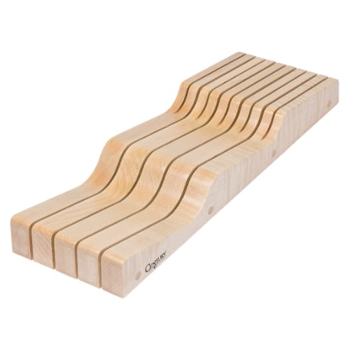 WKB55PF - Wave Knife Block - 5 7/8 inch x 16 7/8 inch x 2 1/8 inch - Solid Walnut - Walnut Creek Series