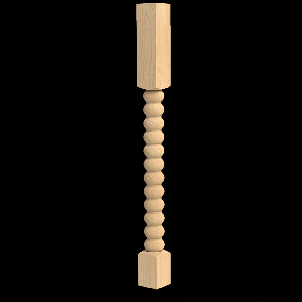 01020280CH1 - Designs of Distinction - Charleston Bead - Double Square - Island Column with Foot - 35.25 Inch - Cherry