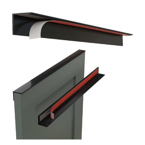 010451WR1-2050 - 7/8 inch Designer DripEdge - 20.5 inch long - Flat Black - Designs of Distinction