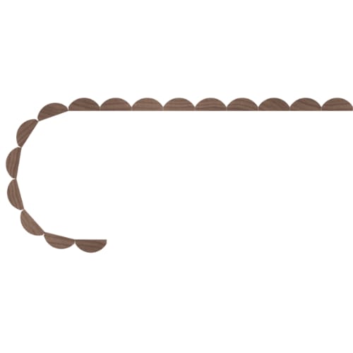 011248101HM1 - Designs of Distinction - 3/4 inch Bead Flexible Tambour - .313 inch tall - 12 inch wide x 48 inch long - Hard Maple #101
