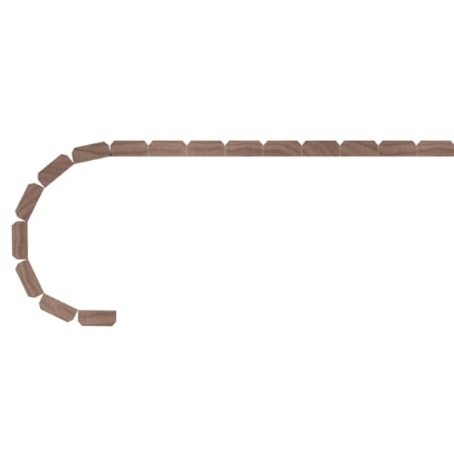 011248201WL1 - Designs of Distinction - 3/4 inch Bevel Flexible Tambour - .313 inch tall - 12 inch wide x 48 inch long - Walnut