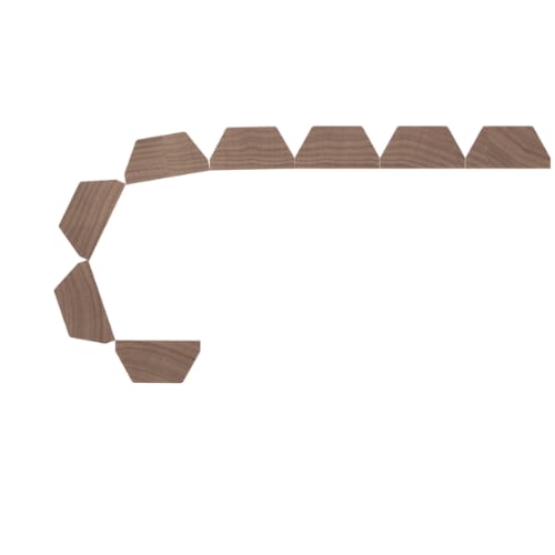 011248207WL1 - Designs of Distinction - 1.5 inch Bevel Flexible Tambour - .75 inch tall - 12 inch wide x 48 inch long - Walnut