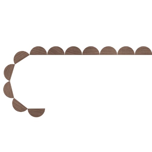 011296104WK1 - Designs of Distinction - 1 inch Bead Flexible Tambour - .5 inch tall - 12 inch wide x 96 inch long - White Oak