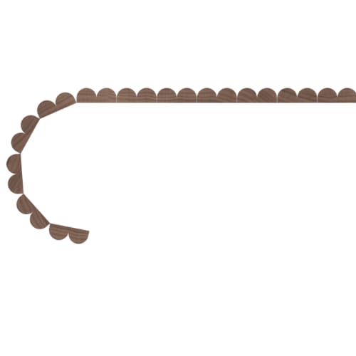 011296105WK1 - Designs of Distinction - 1/2 inch Flexible Tambour - .375 inch tall - 12 inch wide x 96 inch long - White Oak