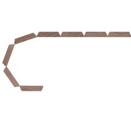 011296206WL1 - Designs of Distinction - 1.5 inch Bevel Flexible Tambour - .344 inch tall - 12 inch wide x 96 inch long - Walnut
