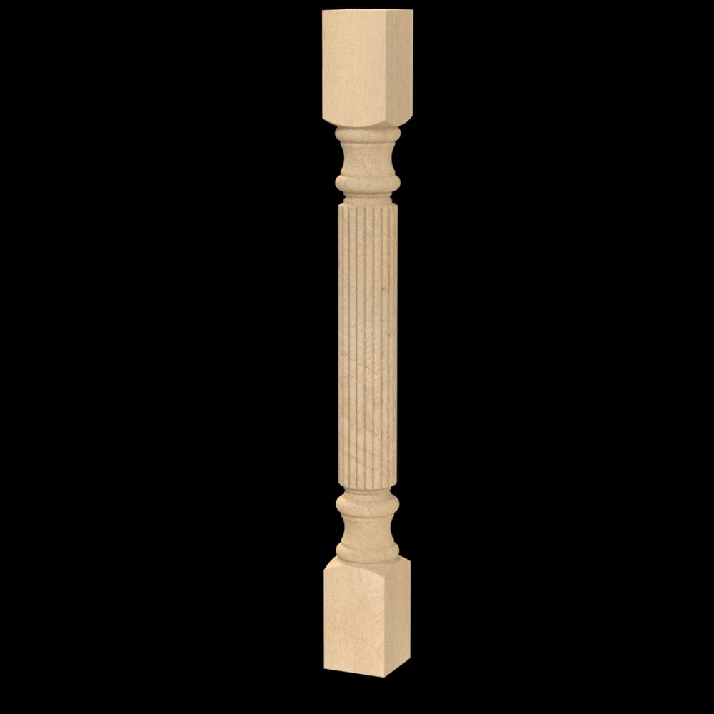 01150220CH1 - Designs of Distinction - Traditional Reeded Island Column - Cherry