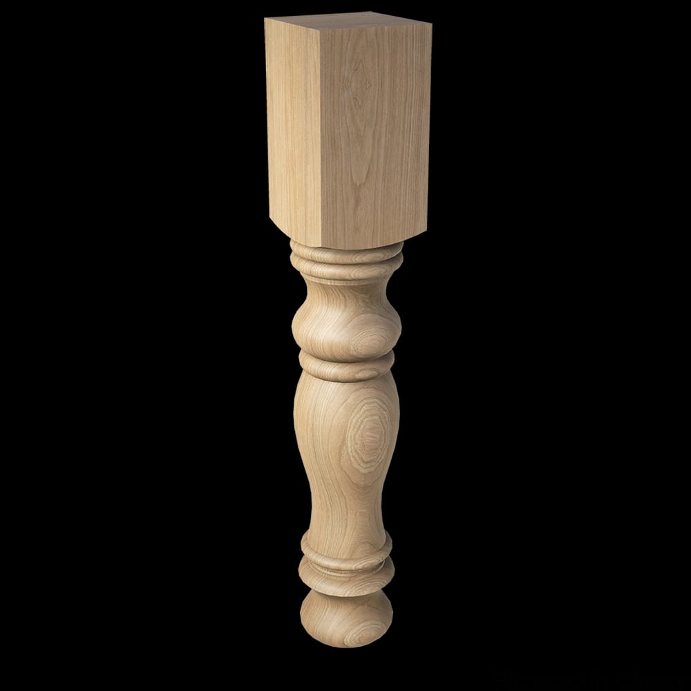 01210110CH1 - Designs of Distinction - Large Diameter English Country Table Leg with Foot - Cherry