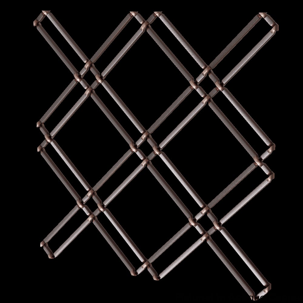 01364811614PAC1 - Designs of Distinction - 1 inch Flat Double Diamond Decorative Grille - Antique Copper - 36 inch wide x 48 inch long Sheet