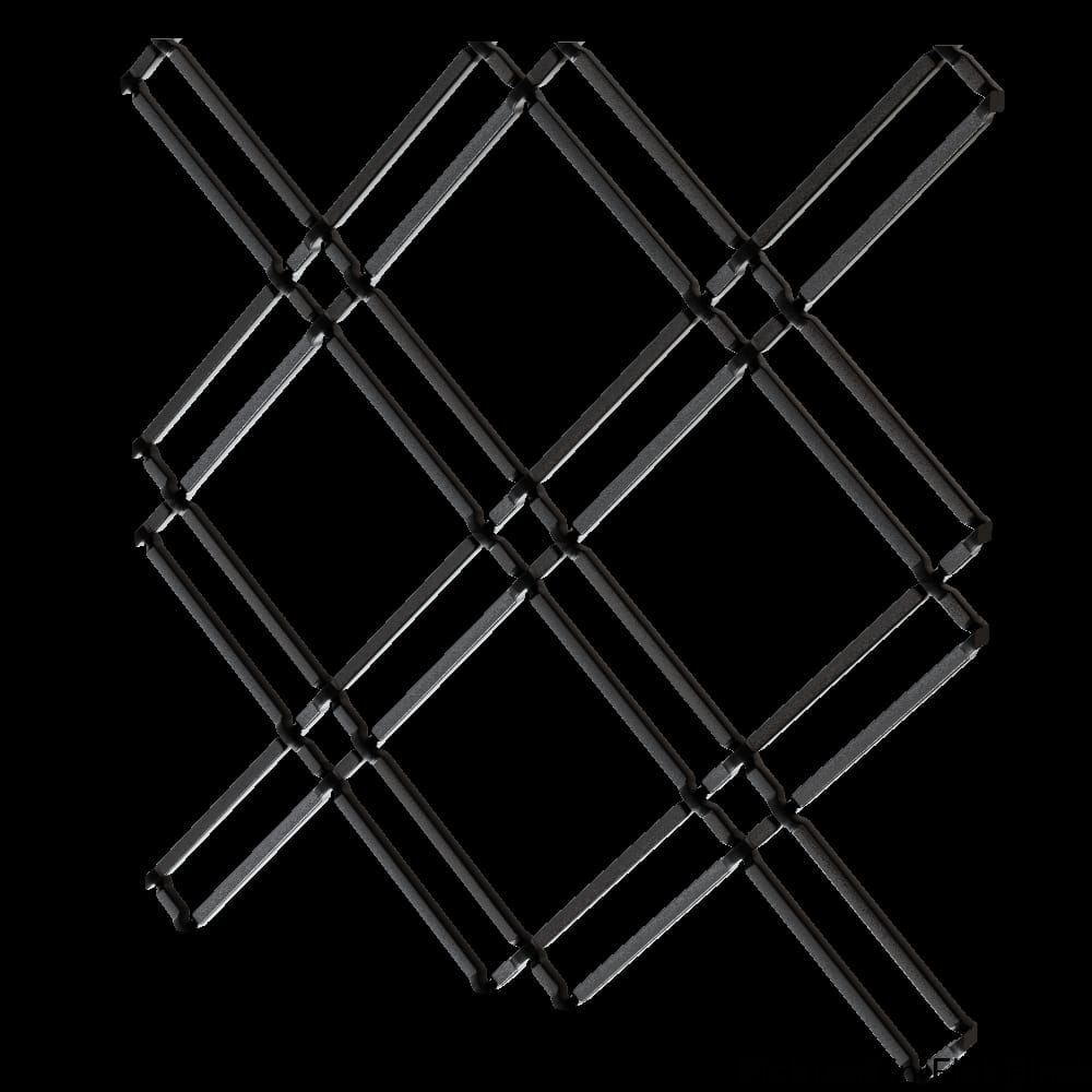 01364811614PWR1 - Designs of Distinction - 1 inch Flat Double Diamond Decorative Grille - Flat Black - 36 inch wide x 48 inch long Sheet