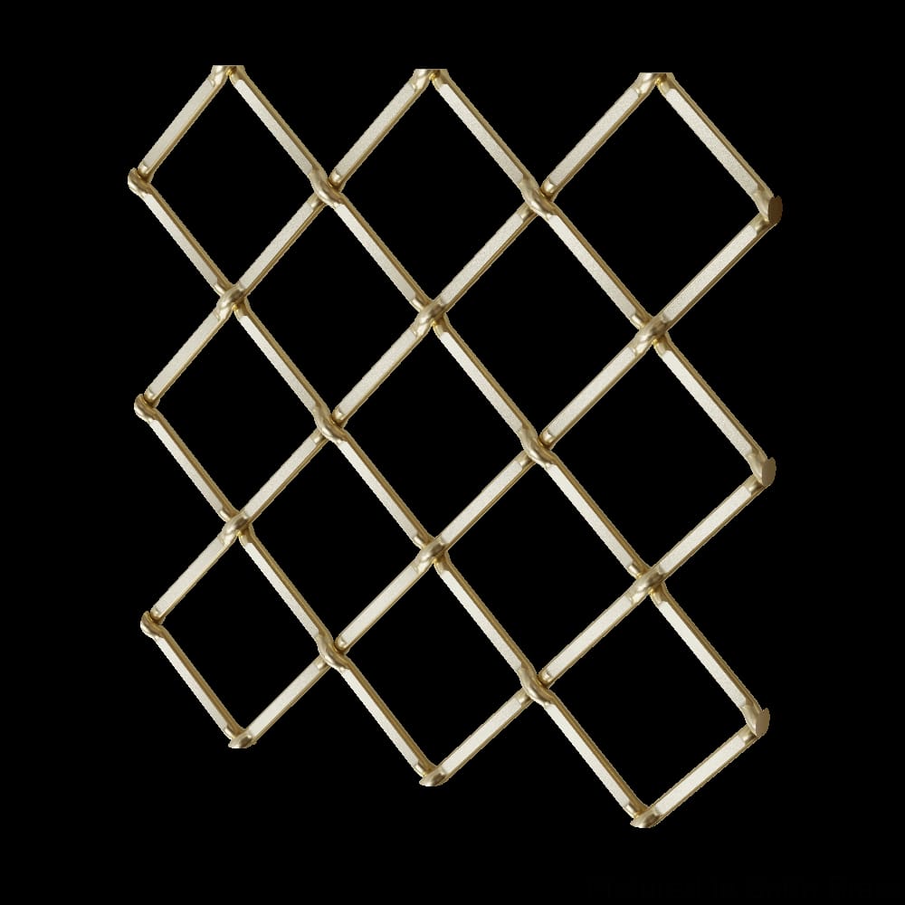 0136481214FSB1 - Designs of Distinction - .5 inch Round Single Diamond Decorative Grille - Satin Brass - 36 inch wide x 48 inch long Sheet