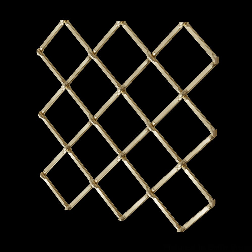 013648332PSB1 - Designs of Distinction - .75 inch Multi-Crimp Single Diamond Decorative Grille - Satin Brass - 36 inch wide x 48 inch long Sheet
