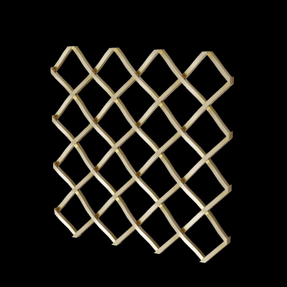 013648CG10SB1 - Designs of Distinction - .5 inch Straight Flat Diamond Decorative Grille - Satin Brass - 36 inch wide x 48 inch long Sheet