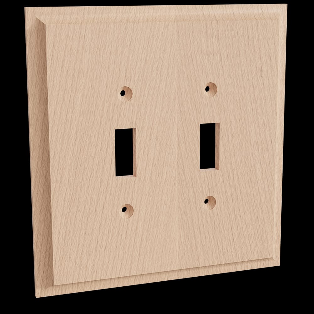 01451001QS1 - Designs of Distinction - Double Light Switch Plate - Quarter Sawn Red Oak
