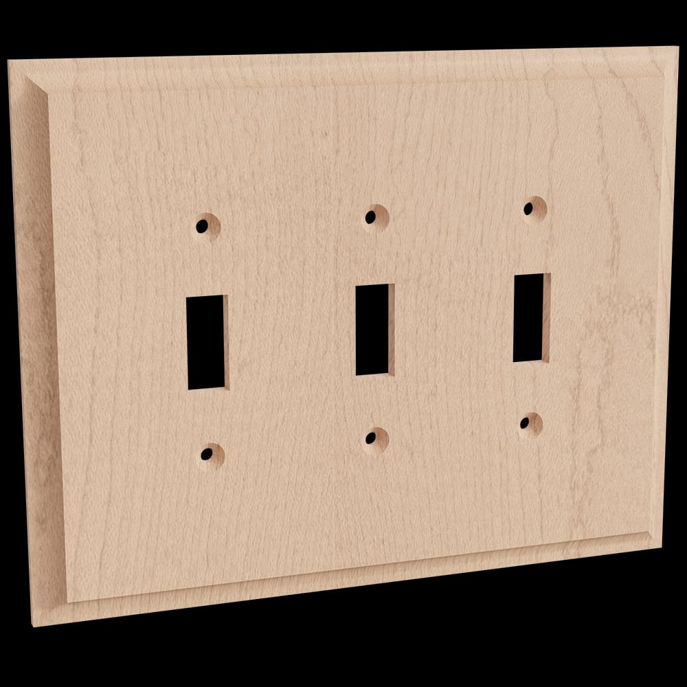 01453001WK1 - Designs of Distinction - Triple Light Switch Plate - White Oak